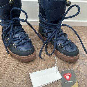 Inuikii Kids Dark Blue Padded Lace Up Technical Winter Boots